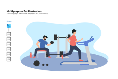 Flat illustration fitness