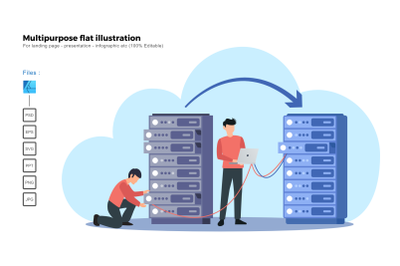 Flat illustration server migration
