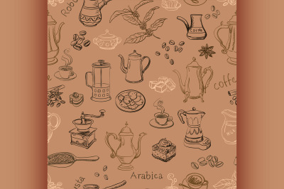 coffee seamless pattern