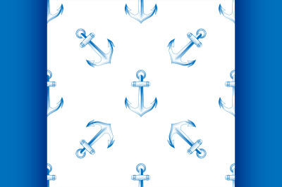 Vector seamless retro pattern&2C; anchors