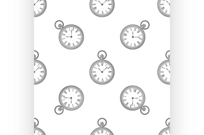 Vector seamless retro pattern&2C; clock