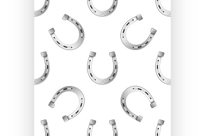 Vector seamless retro pattern&2C; horseshoe