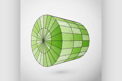 Wireframe cylinder polygonal element