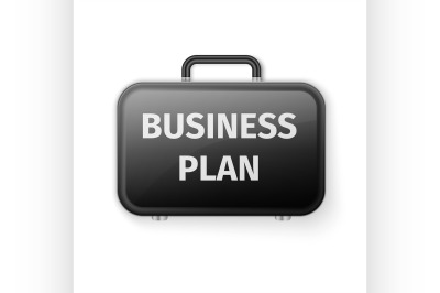 Black briefcase, Business plan concept