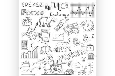 finance forex hand drawing