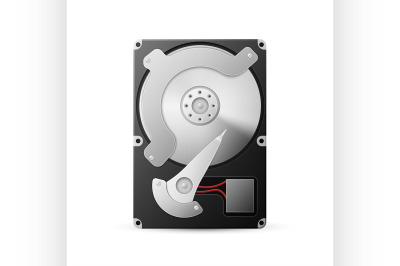 opened hard drive disk isolated on the white