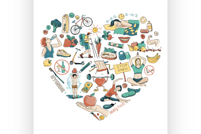 Healthy Lifestyle Heart Background