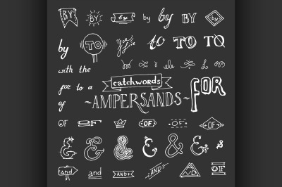 set of chalkboard style ampersands