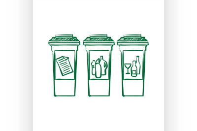 doodle Recycle bins, garbage separation