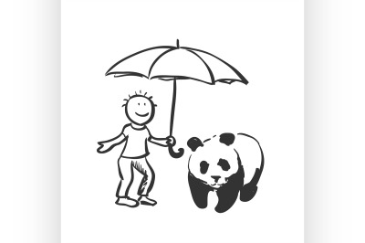 doodle save panda concept