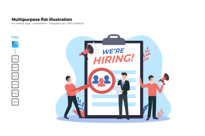 Flat illustration hiring teams