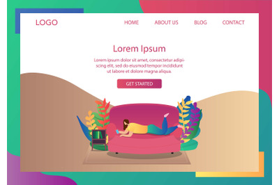 Landing Page Stay Home Concept Illustration