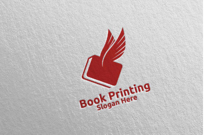 Flying Fast Book Printing Company Logo Design 93