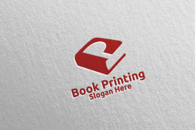 Letter P Book Printing Company Logo Design 94