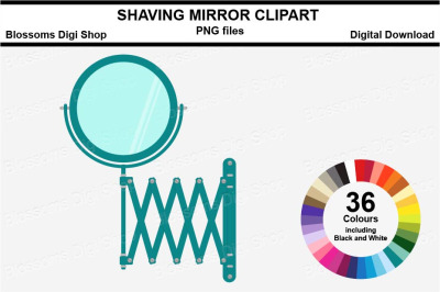 Shaving Mirror Sticker Clipart, 36 files, multi colours