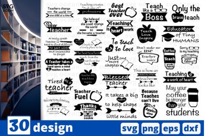 30 TEACHER&nbsp;QUOTES svg bundle, work quotes cricut svg