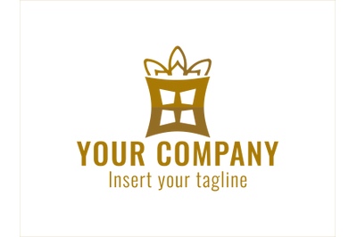 Logo Gold Vector Crown Box Icon