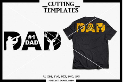 Fathers Day&2C; &23;1 Dad SVG&2C; Silhouette&2C; Cricut&2C; Cameo&2C; DXF