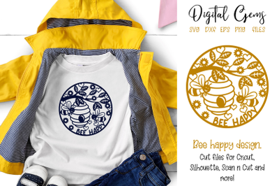 Bee happy, paper cut design