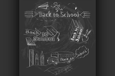 Back to School Calligraphic Designs Label Set