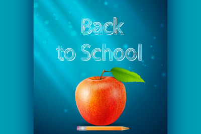 Back to school concept. pencil with apple