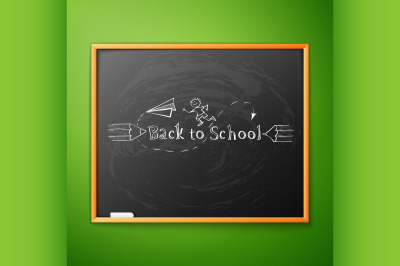 Back to school, written on blackboard