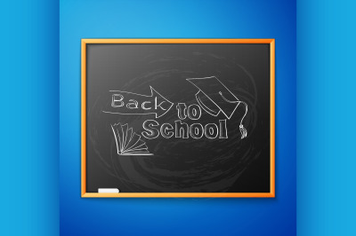 Back to school, written on blackboard