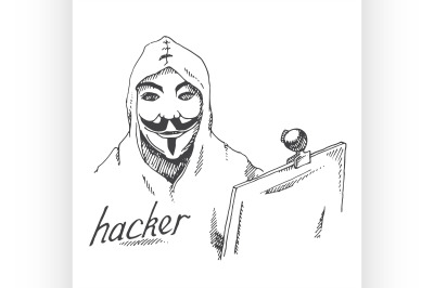 portrait of hacker with mask