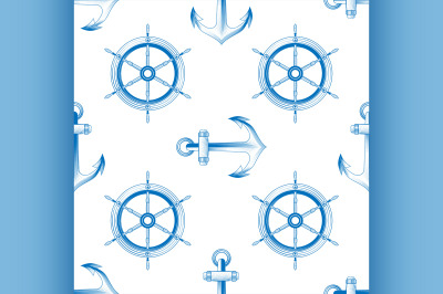 marine themed seamless pattern