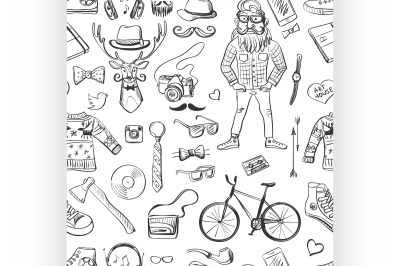 hand-drawn Hipster style pattern