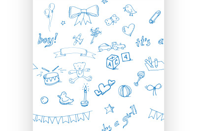 Baby doodle pattern