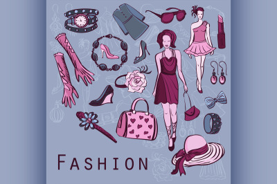 Hand drawn fashion background