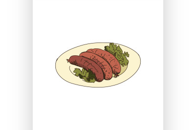 doodle grilled sausages