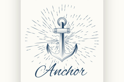 anchor and vintage sun burst frame