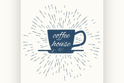 coffee house hipster vintage label