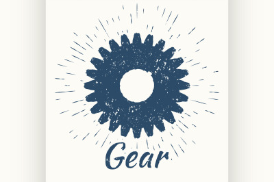 gear and vintage sun burst frame