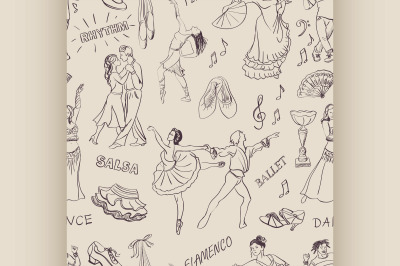 Seamless pattern of the dancing