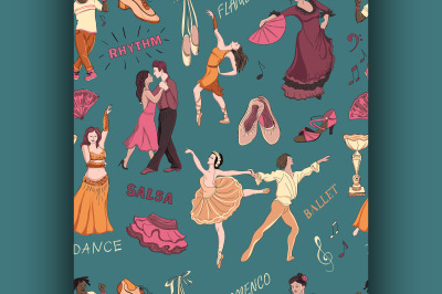 Seamless pattern of the dancing