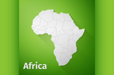 Africa Map on Green Background