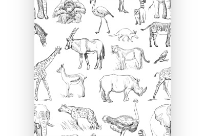 Seamless animal planet pattern