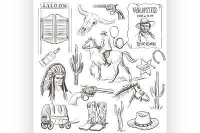 Hand drawn Wild West Collection