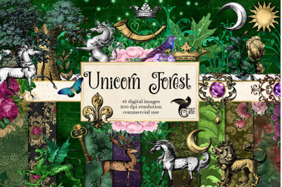 Unicorn Forest Digital Scrapbook Kit