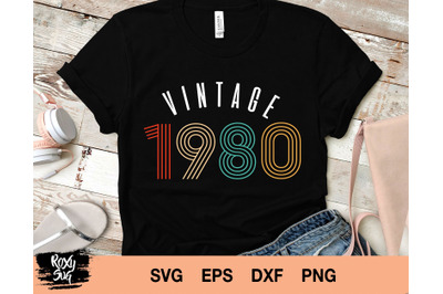 Vintage 1980 svg, vintage birthday svg, 1980 Clipart