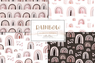 Watercolor Rainbow pattern collection