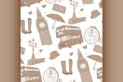 Vector hand drawn London pattern