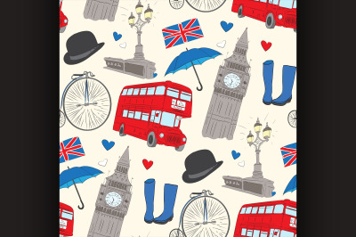 Vector hand drawn London pattern