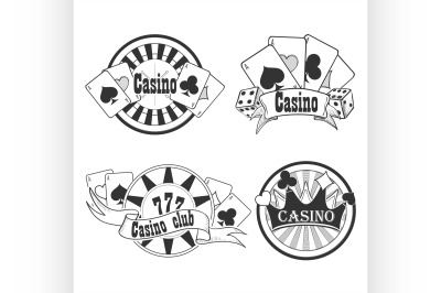 Casino and gambling badges or emblems