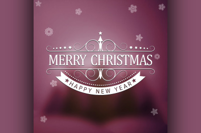 Merry Christmas And Happy New Year Vintage Background With Typography