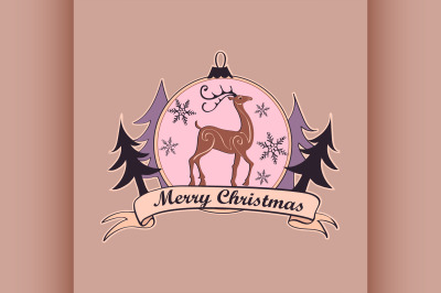 Christmas and New year logo, emblem