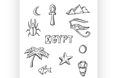 sketch collection of Egyptian symbols